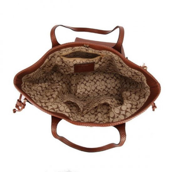 Coach City Knitted Medium Brown Totes DZL | Women